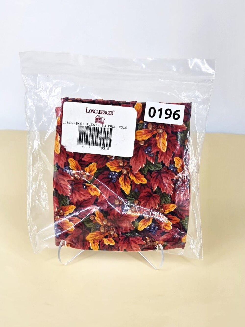 1990s Longaberger "Fall Foliage" New Cotton Basket Liner #29319 Original Package